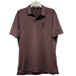 Nike Golf Dri-Fit Polo Shirt Medium Mens TPC Sawgrass Purple Striped Pullover